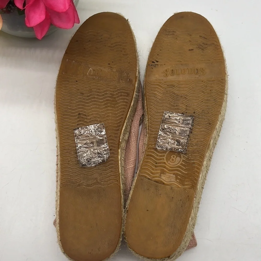 Soludos Ciao Bella Pink Natural Color Espadrilles Sz 8. ESP0849